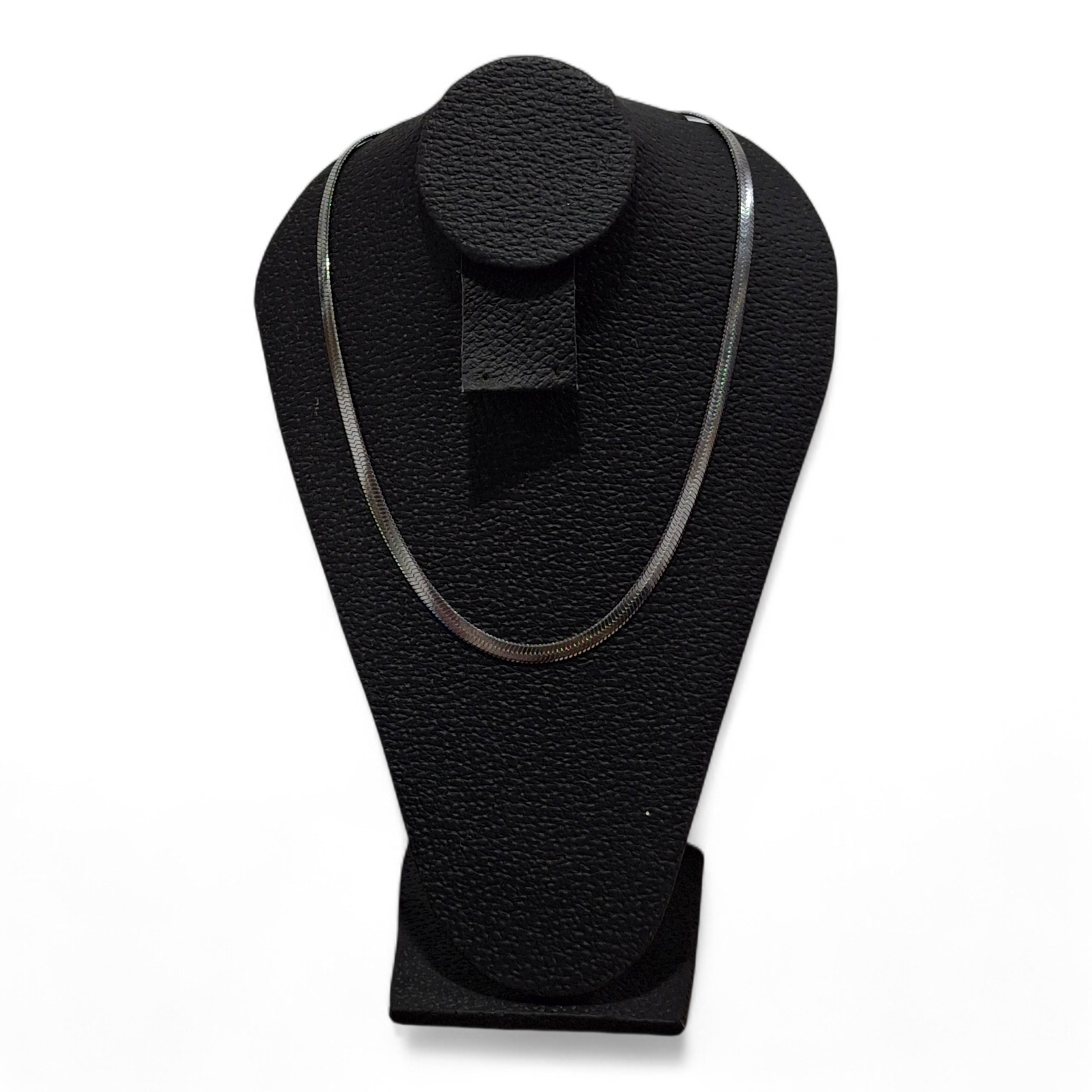 Cadena Plana Gruesa Plateada en Acero Inoxidable