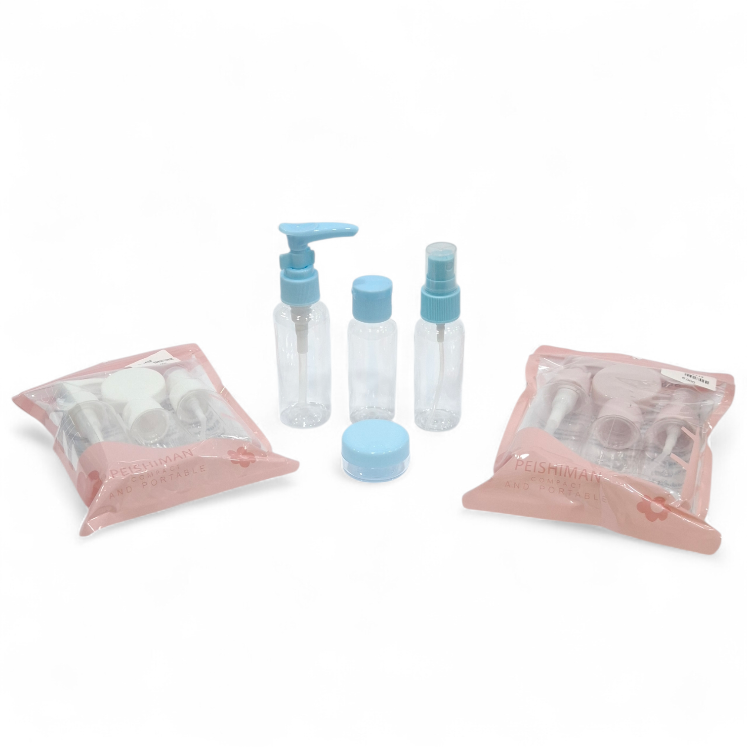 Kit viajero de envases recargables