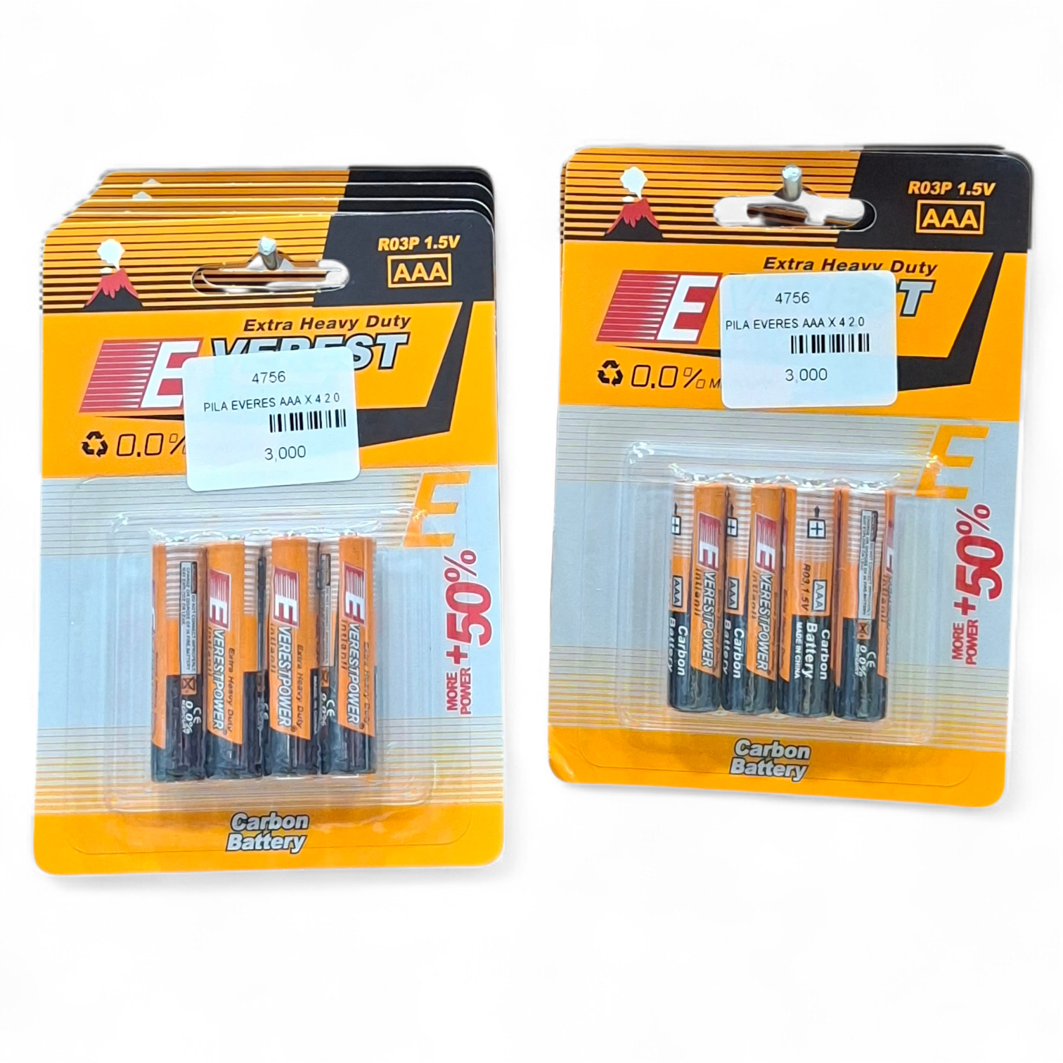 Pilas AAA Everes Power Extra Heavy Duty – Pack x4