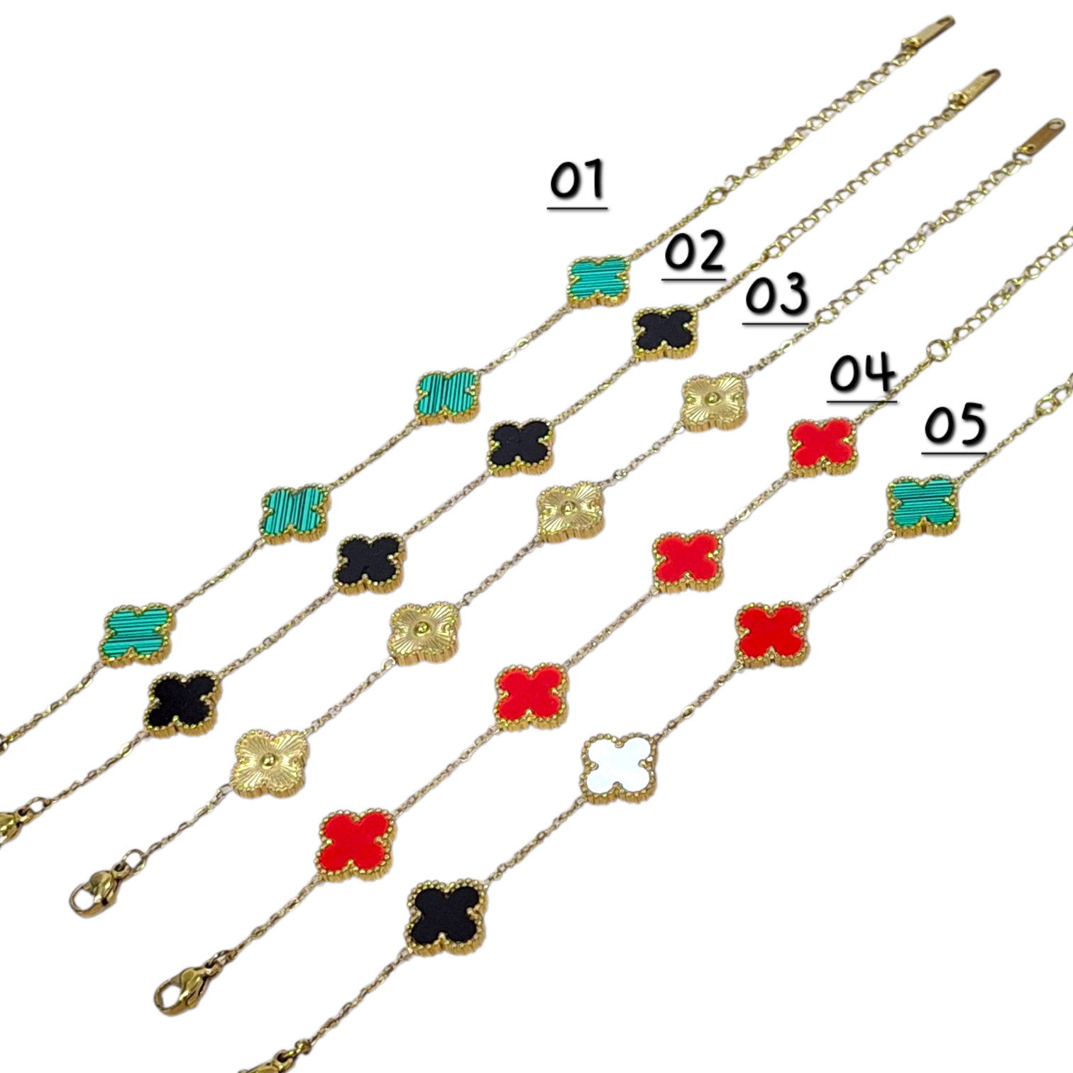 Pulsera Van Cleef en diferentes tonos, Acero Inoxidable - Imagen 2